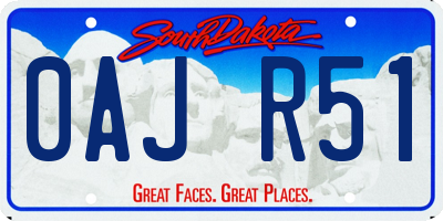 SD license plate 0AJR51