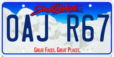 SD license plate 0AJR67