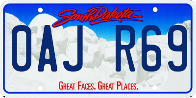 SD license plate 0AJR69