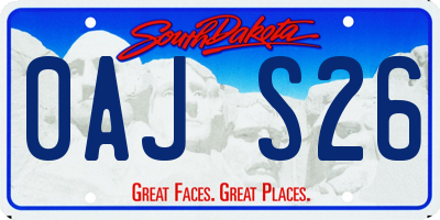 SD license plate 0AJS26