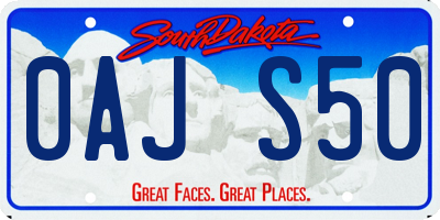 SD license plate 0AJS50