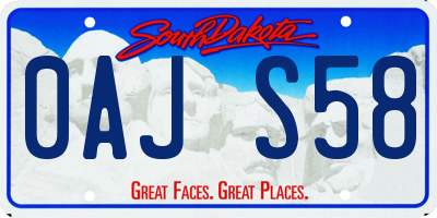 SD license plate 0AJS58