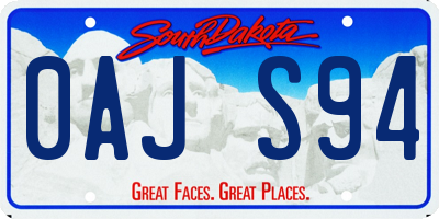 SD license plate 0AJS94