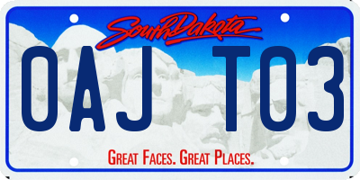 SD license plate 0AJT03