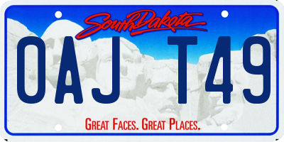 SD license plate 0AJT49