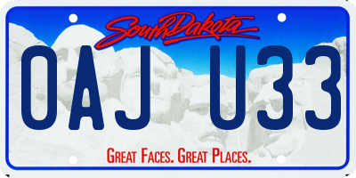 SD license plate 0AJU33