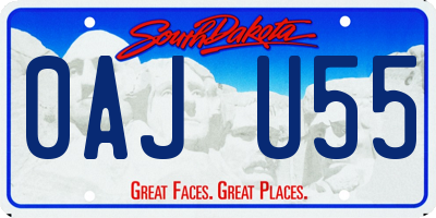 SD license plate 0AJU55