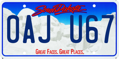 SD license plate 0AJU67