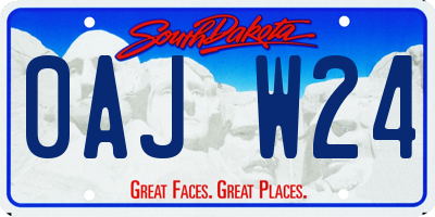 SD license plate 0AJW24