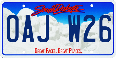 SD license plate 0AJW26