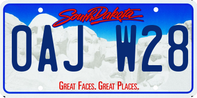 SD license plate 0AJW28