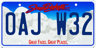 SD license plate 0AJW32