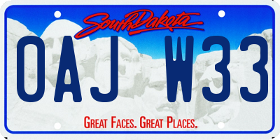 SD license plate 0AJW33