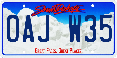 SD license plate 0AJW35