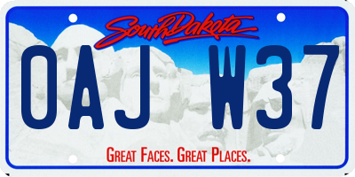 SD license plate 0AJW37