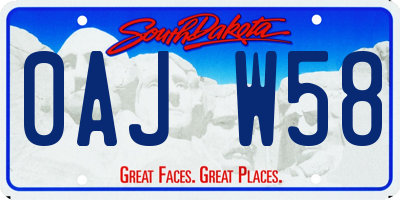 SD license plate 0AJW58