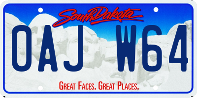 SD license plate 0AJW64