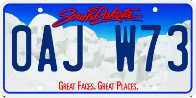 SD license plate 0AJW73