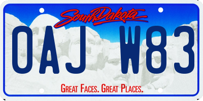 SD license plate 0AJW83