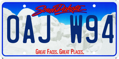 SD license plate 0AJW94