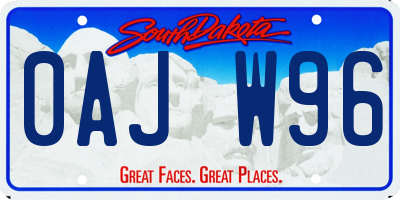 SD license plate 0AJW96