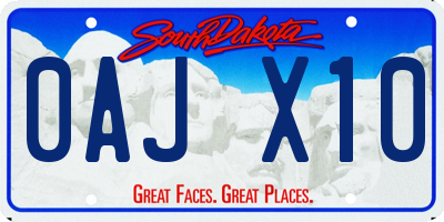 SD license plate 0AJX10