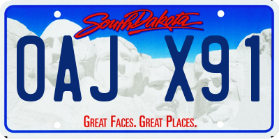SD license plate 0AJX91