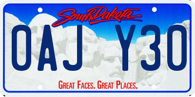 SD license plate 0AJY30