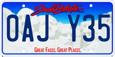 SD license plate 0AJY35