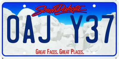 SD license plate 0AJY37