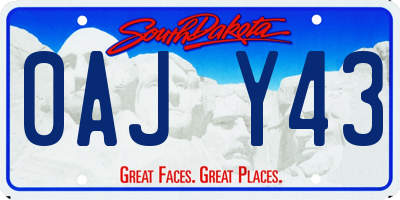 SD license plate 0AJY43