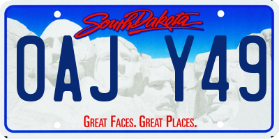 SD license plate 0AJY49