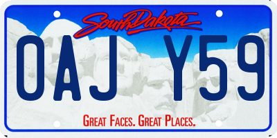 SD license plate 0AJY59