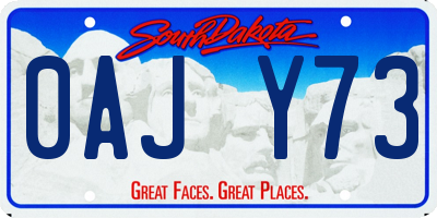 SD license plate 0AJY73