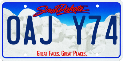 SD license plate 0AJY74