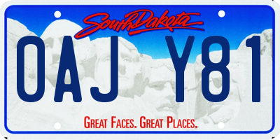 SD license plate 0AJY81