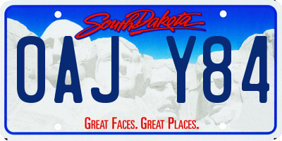 SD license plate 0AJY84