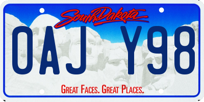 SD license plate 0AJY98