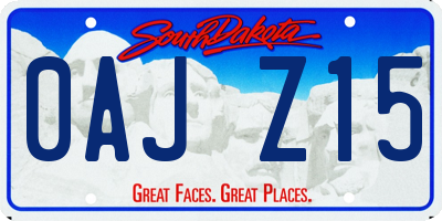 SD license plate 0AJZ15