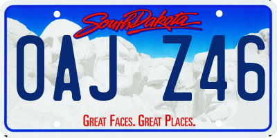 SD license plate 0AJZ46