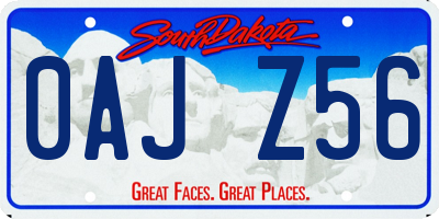SD license plate 0AJZ56