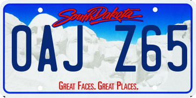 SD license plate 0AJZ65