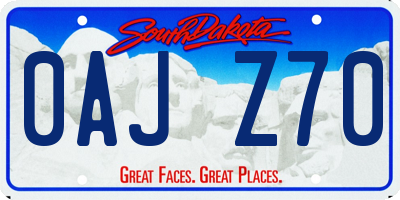SD license plate 0AJZ70