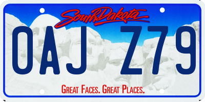 SD license plate 0AJZ79