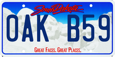 SD license plate 0AKB59