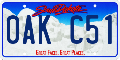 SD license plate 0AKC51