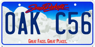 SD license plate 0AKC56