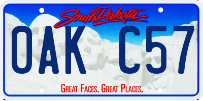 SD license plate 0AKC57