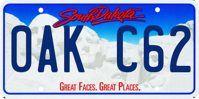 SD license plate 0AKC62