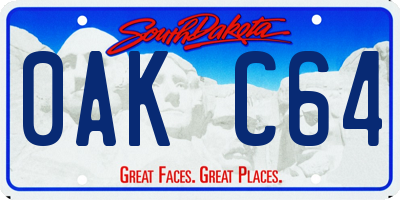 SD license plate 0AKC64